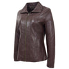 Womens Classic Zip Fastening Leather Jacket Julia Brown 4