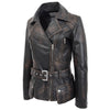 Womens Leather Hip Length Biker Jacket Celia Rub Off 4