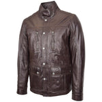 Mens Leather Safari Coat Classic Style Josh Brown 3