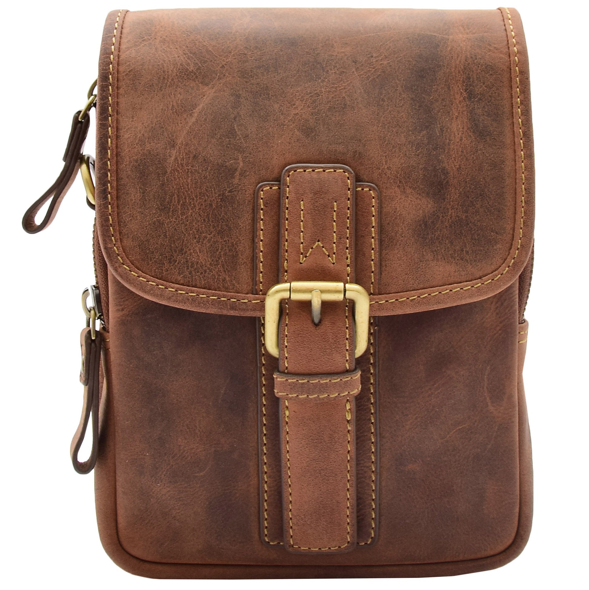 Mens Trendy Smart Crossbody Bag Genuine Leather Messenger Lucas Tan 6