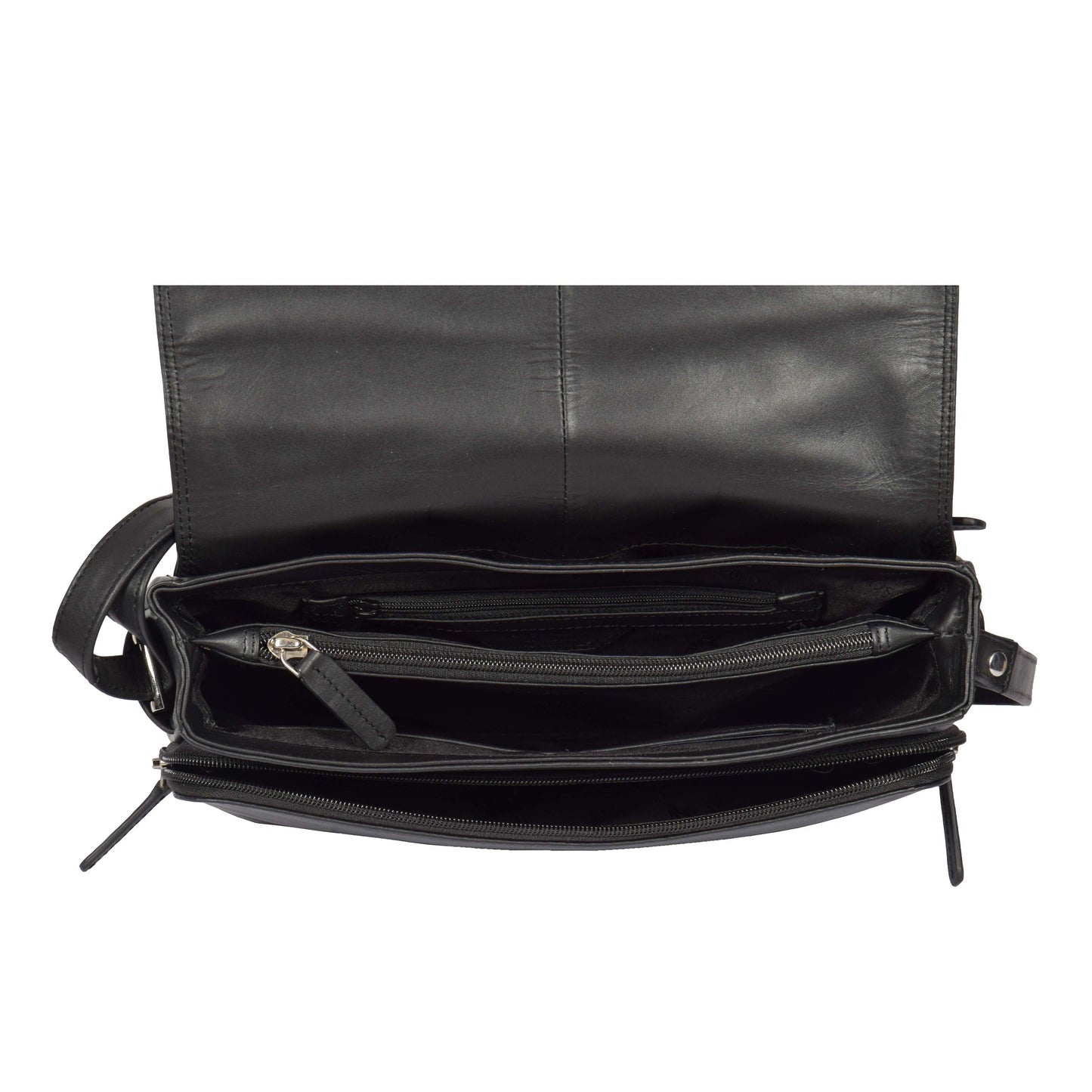 Womens Leather Cross Body Shoulder Bag Maldives Black