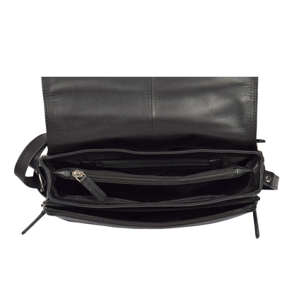 Womens Leather Cross Body Shoulder Bag Maldives Black