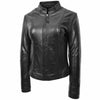 Womens Real Leather Casual Biker Jacket Zoe Black 3