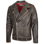 Mens Leather Biker Brando Design Jacket Neil Brown 3