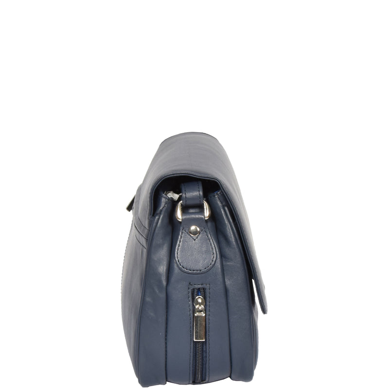 ladies soft leather bag with side zip pocket