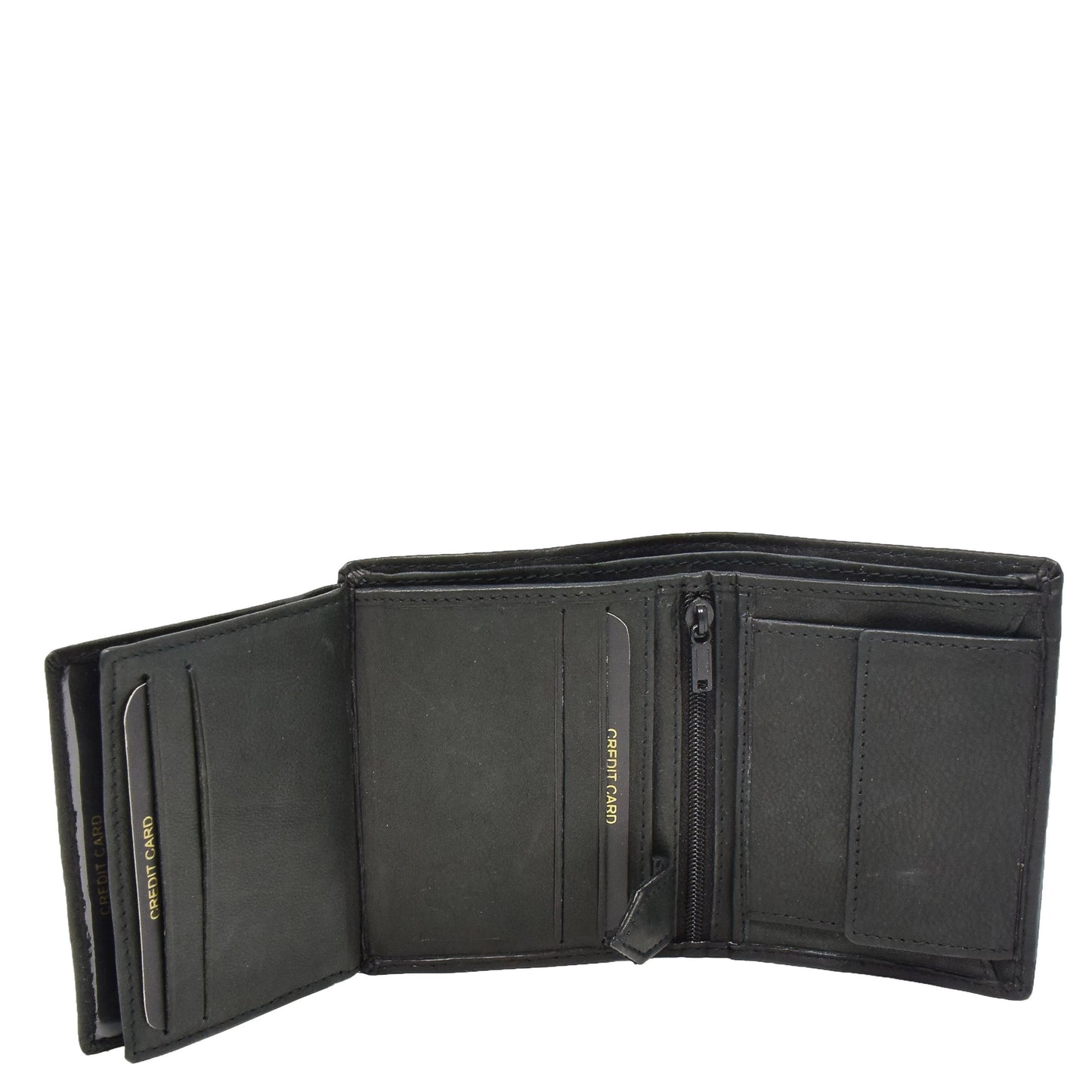 Mens Small Bifold Leather Wallet Venus Black 5