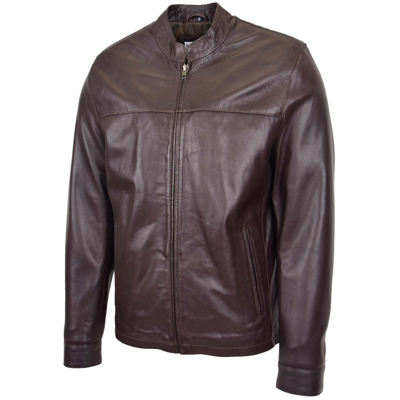 Mens Leather Standing Collar Jacket Paul Brown 3