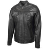 Mens Casual Biker Leather Jacket Jaime Black 3
