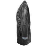Womens Leather Coat 3/4 Length Classic Style Margaret Black Grey 4