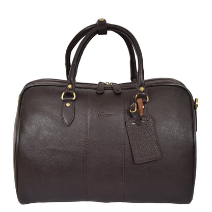 Zip Around Leather Travel Holdall Monaco Brown