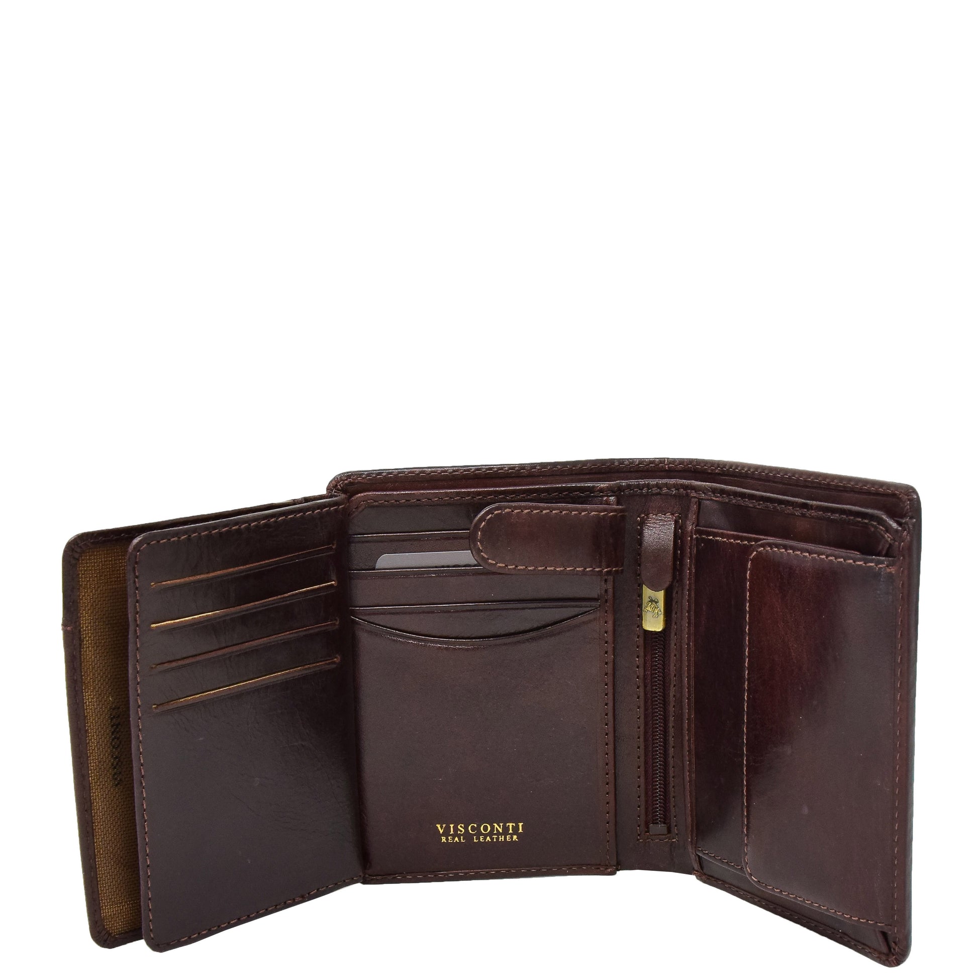 Mens RFID BiFold Leather Wallet Taunton Brown 5