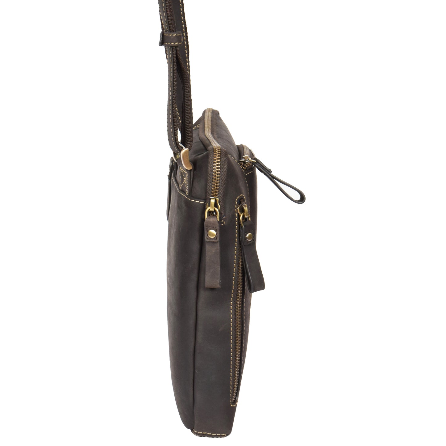 slim line leather cross body bag