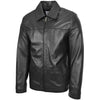 Mens Leather Zip Box Harrington Jacket James Black 8
