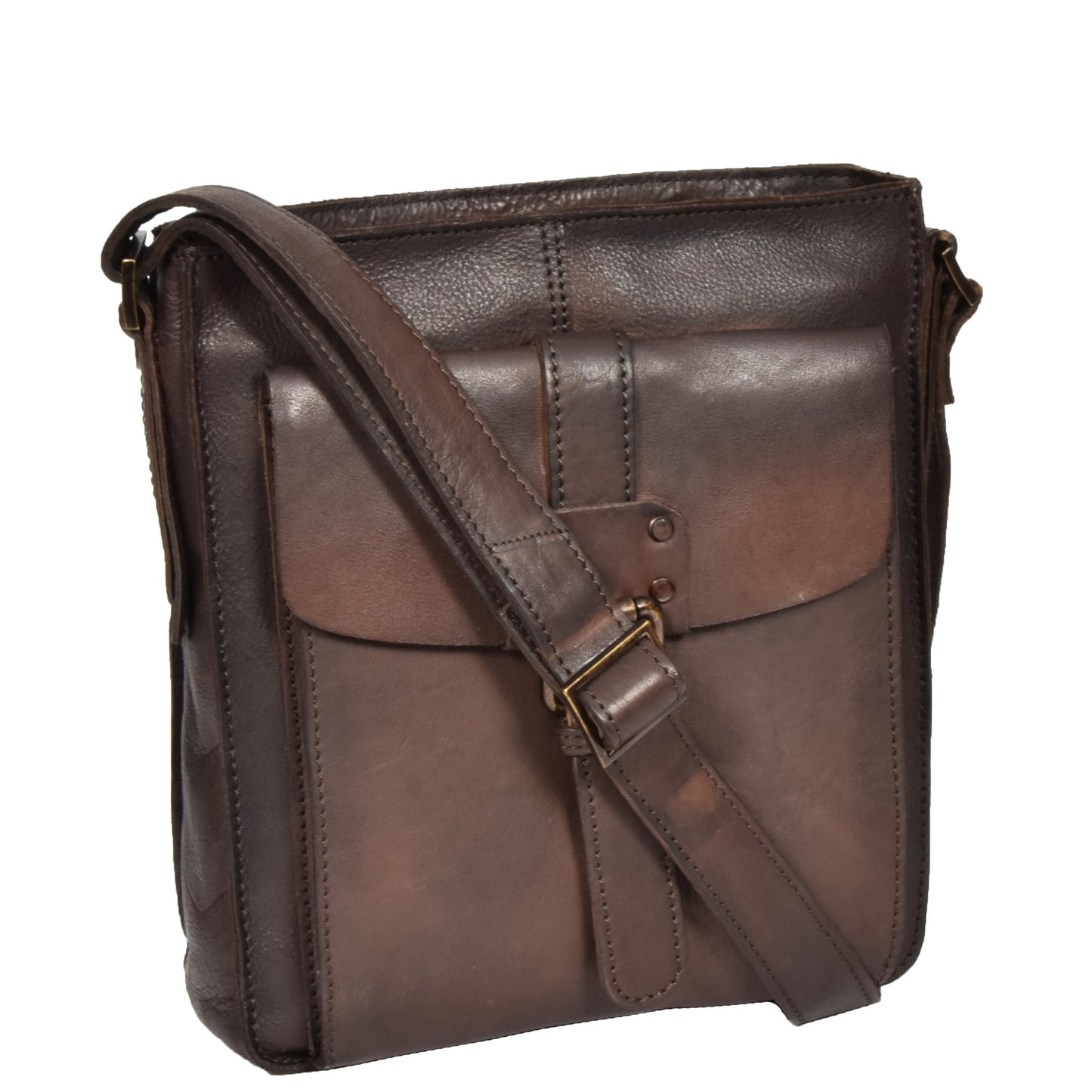 Mens Vintage Leather Small Organiser Bag HOL3799 Brown