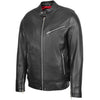 Mens Leather Cafe Racer Causal Biker Jacket Gerard Black 3