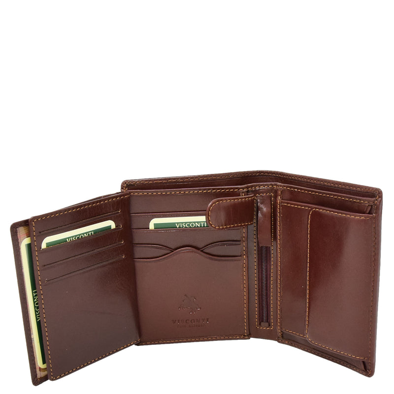 Mens Large Leather Bifold Wallet Toronto Brown 5
