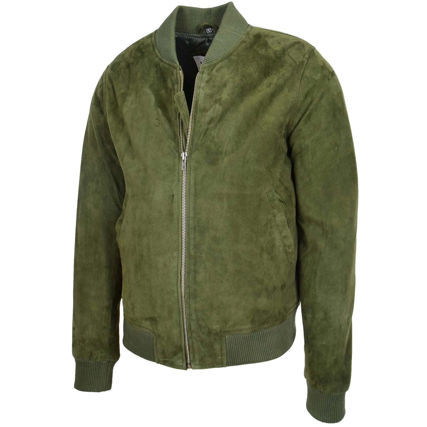 Mens Suede MA-1 Bomber Jacket Trevor Green 3