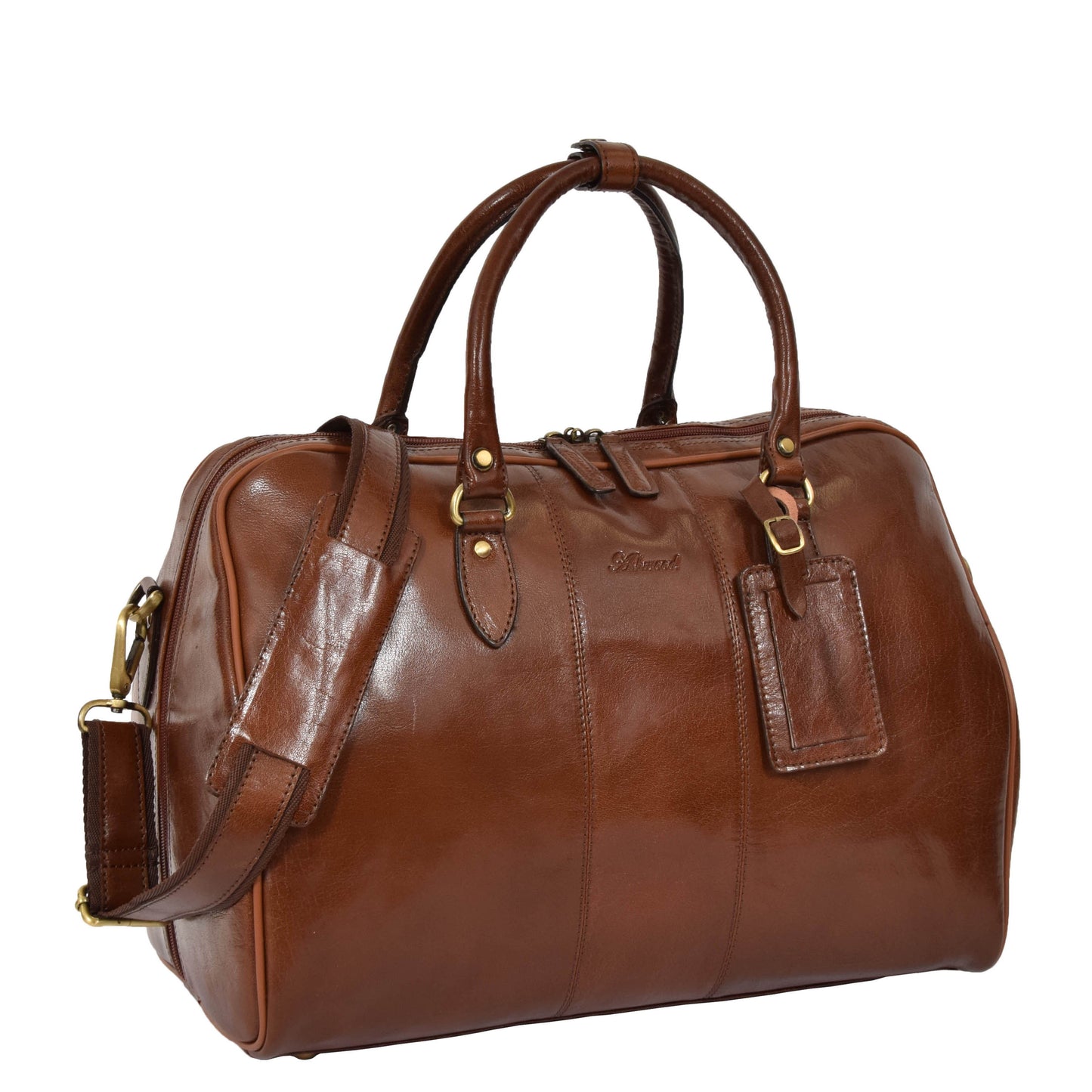 Zip Around Leather Travel Holdall Monaco Tan