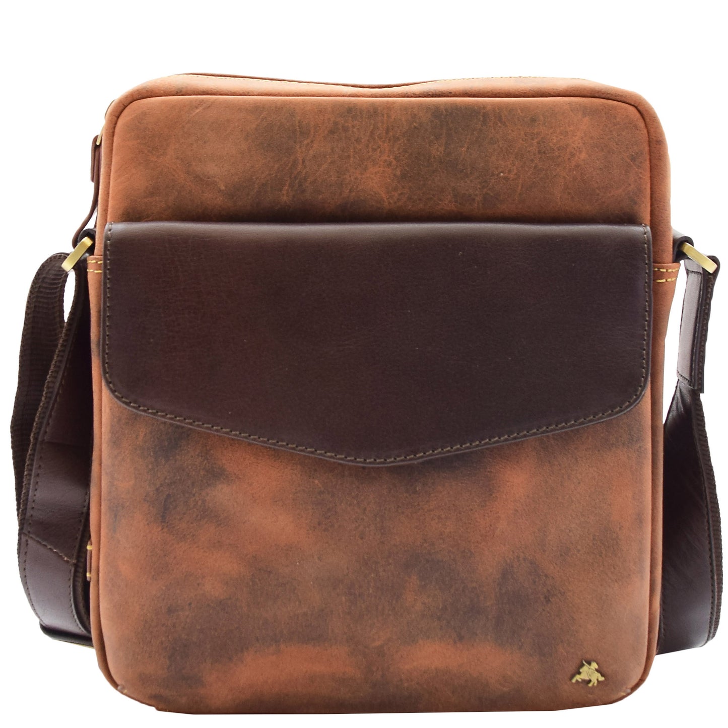 Mens Hunter Crossbody Bag Organiser Genuine Leather Multi Pockets São Paulo Tan 6