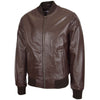 Mens Leather MA-1 Bomber Jacket Ryan Brown 3