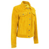 Womens Soft Suede Trucker Style Jacket Alma Yellow 3