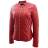 Womens Leather Classic Biker Style Jacket Tayla Red 3