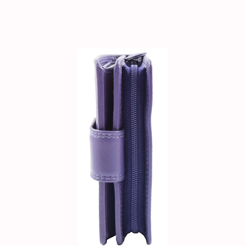 Womens Purse Real Soft Premium Leather Bi Fold HOL1132 Purple 5