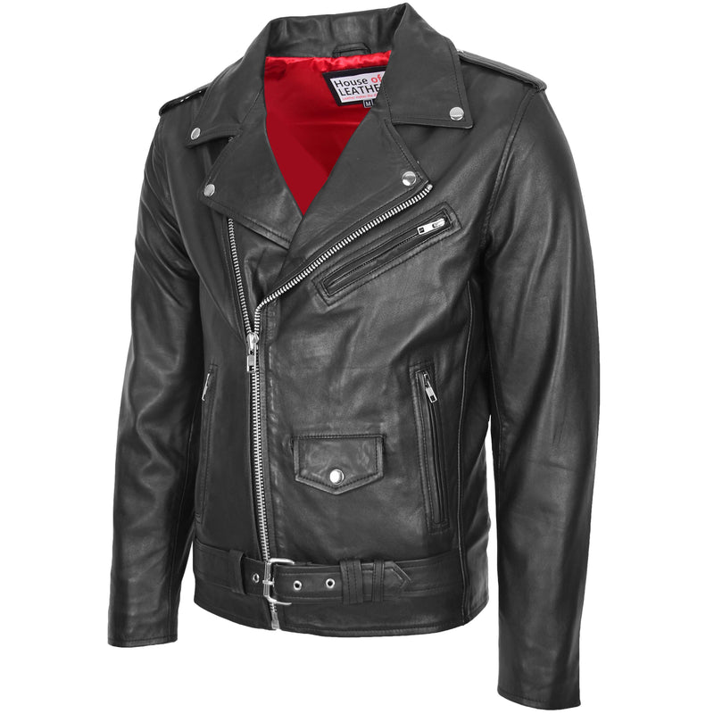 Famous Brando Style Leather Jacket Johnny Black | House of Leather