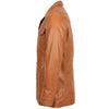 Mens Leather Reefer Buttoned Blazer Jacket Derek Tan 4