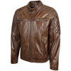 Mens Leather Biker Style Jacket with Quilt Detail Jackson Timber 3