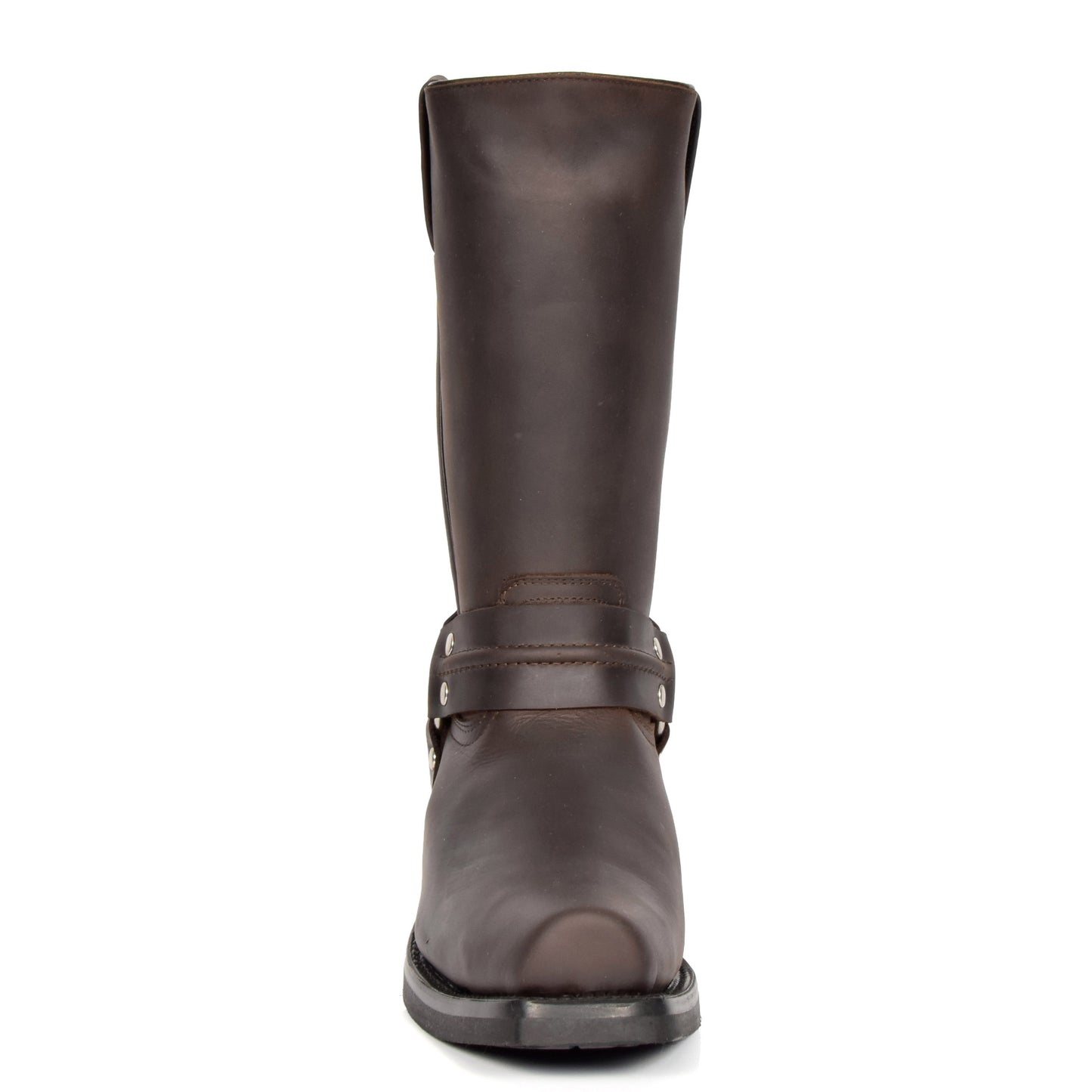 calf length biker boot in brown