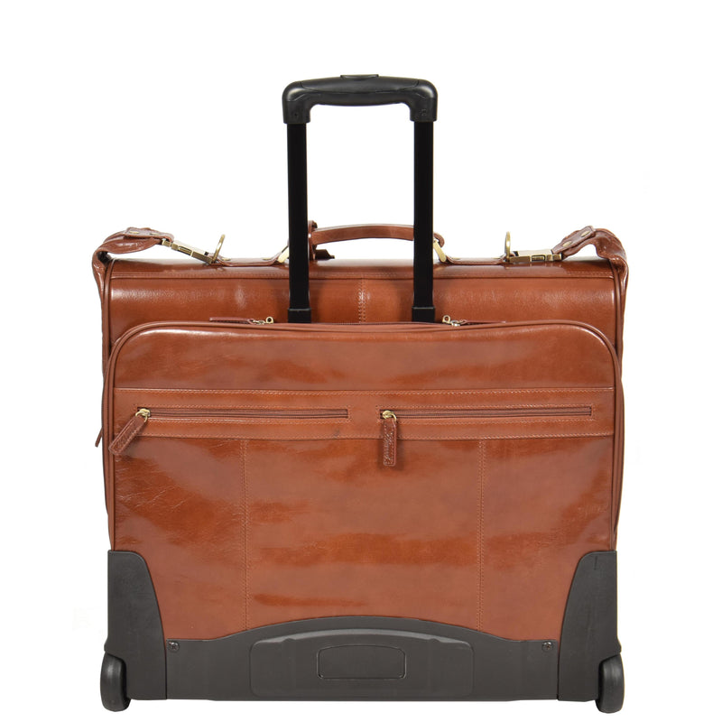Exclusive Leather Wheeled Holdall Chestnut Tan | House of Leather