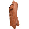 Womens Leather Double Breasted Trench Coat Sienna Tan 4