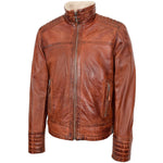 Mens Real Leather Sherpa Lined Jacket Alfie Brown 3