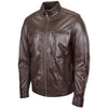 Men's Standing Collar Leather Jacket Tony Brown 3