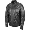 Men's Standing Collar Leather Jacket Tony Black 3