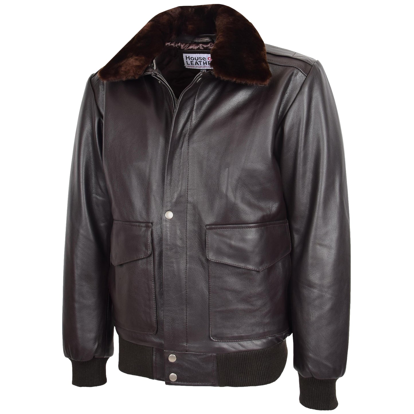 Mens Leather Bomber Jacket G-1 Aviator Style Jarrod Brown 3