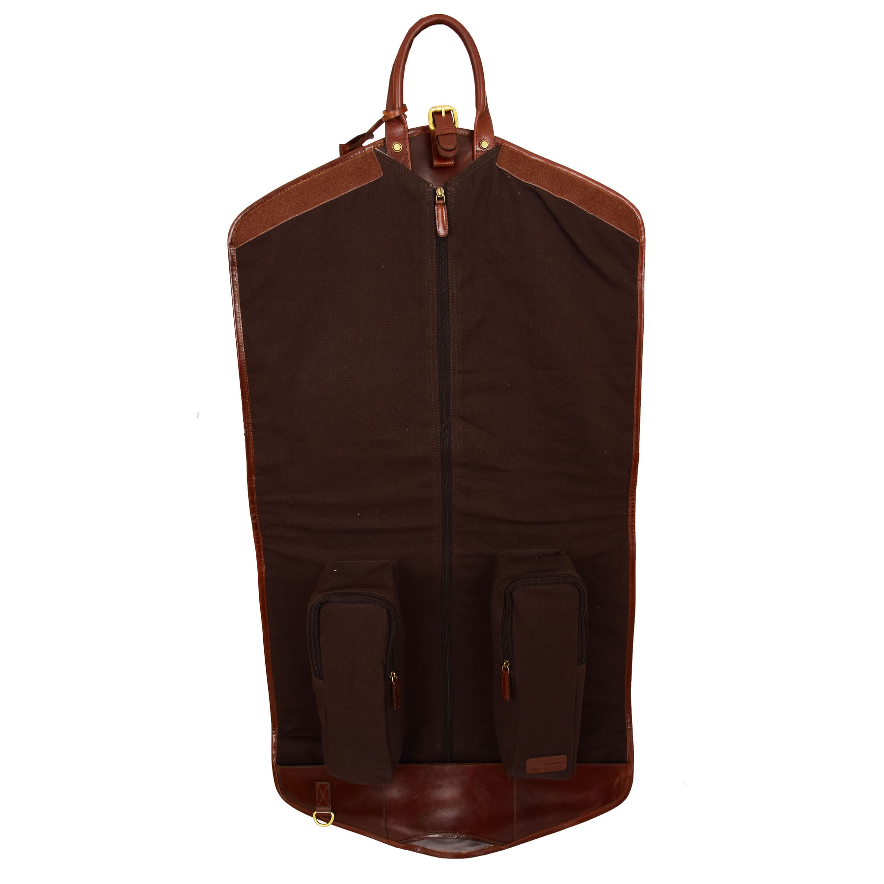 Cuir De Luxe Porte-Vêtement Slimline Vêtement De Voyage Sac De Robe Keswich Brandy