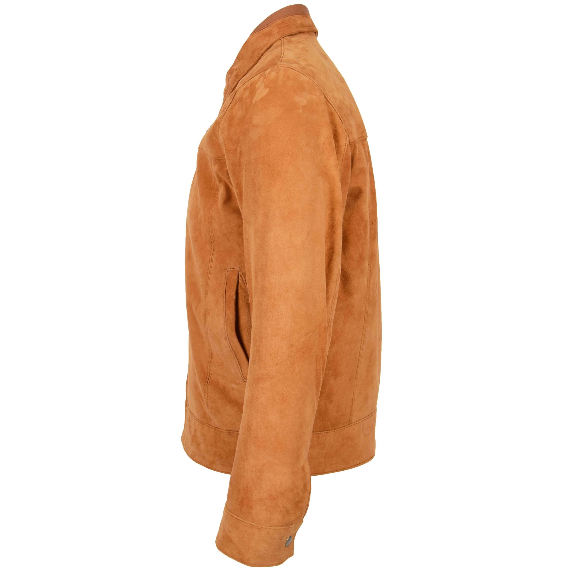 Mens Real Suede Casual Harrington Jacket Larry Tan 4