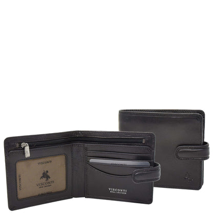 Mens RFID Slim Fold Leather Wallet Eastbourne Black