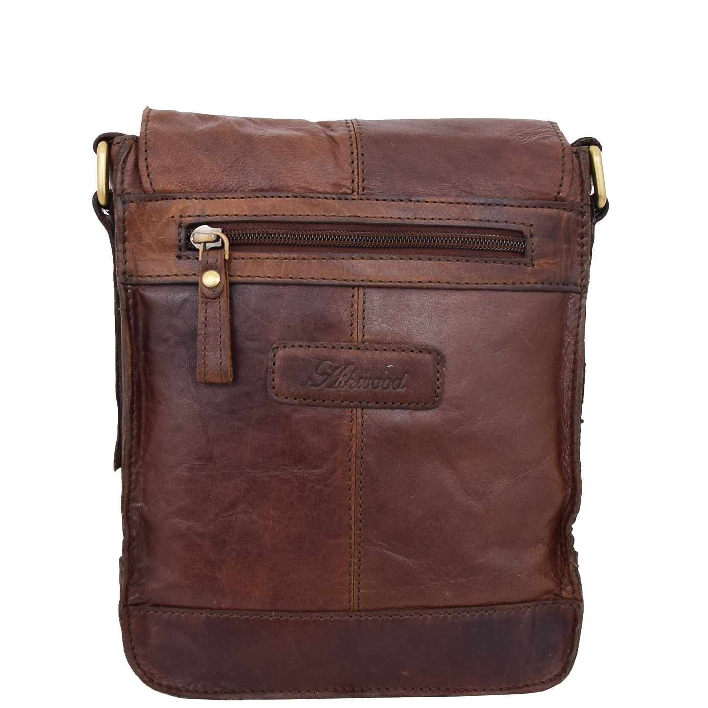 Mens Leather Cross Body Flight Bag Oldenburg Brown