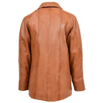 Womens Leather Coat with Hoodie Jane Tan 4