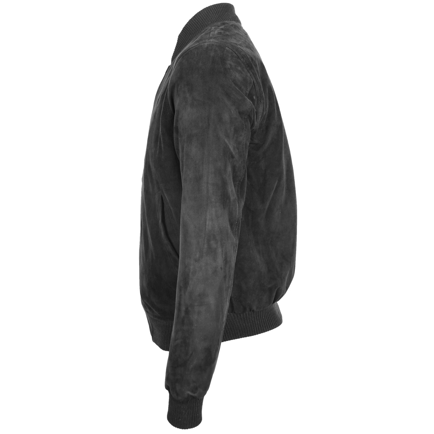 Mens Suede MA-1 Bomber Jacket Trevor Black 4