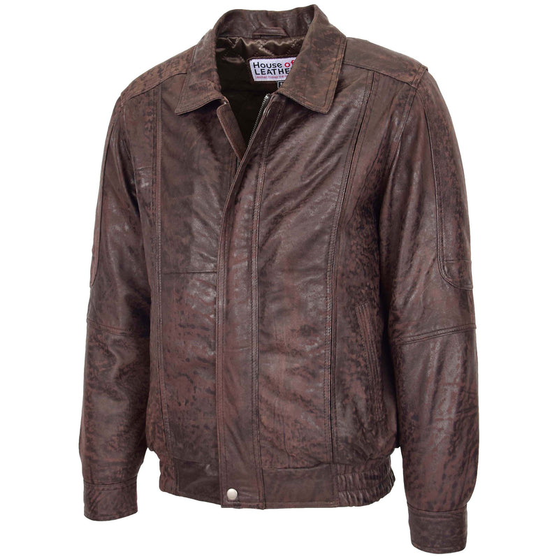 Mens Bomber Leather Jacket Classic Style Jim Brown Nubuck 3