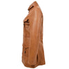 Womens Leather Dual Zip Fastening Jacket Kendall Tan 4