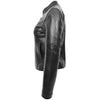 Womens Real Leather Casual Biker Jacket Zoe Black 4