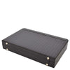 Croc Print Attache Briefcase Classic Faux Leather Bag C521 Black Small