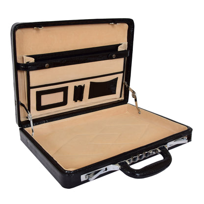 Traditional Croc Print Attaché Case HOL87 Black 4