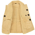 Mens Double Breasted Sheepskin Jacket Theo Brown 5