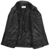Mens Button Fastening Reefer Leather Jacket Jerry Black 5